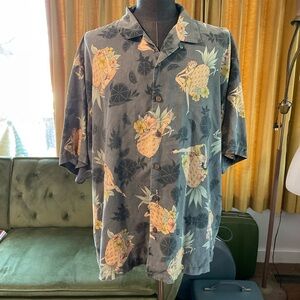 Tommy Bahama 100% Silk Button Down XXL